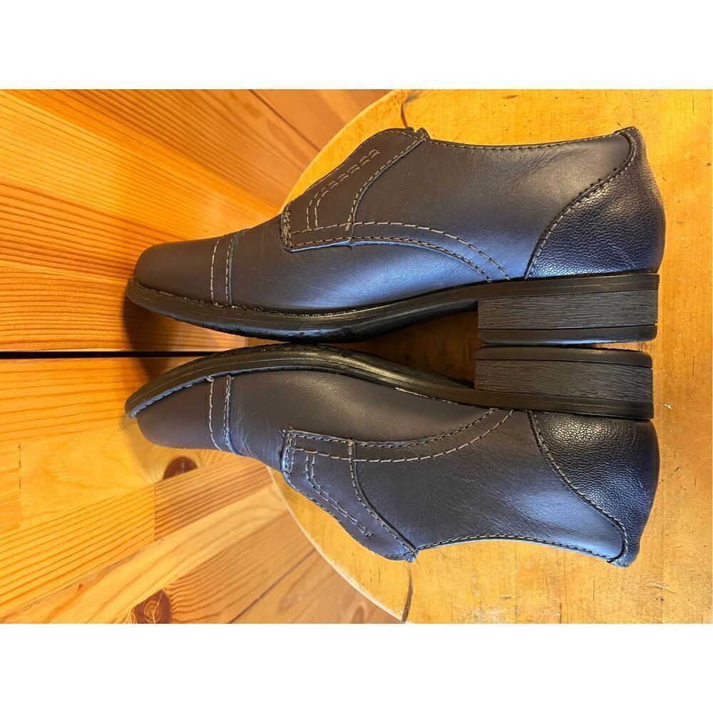 Earth Origins Black /Navy Leather Womens Navigate Nate Slip-On Loafers 6M - Picture 6 of 8